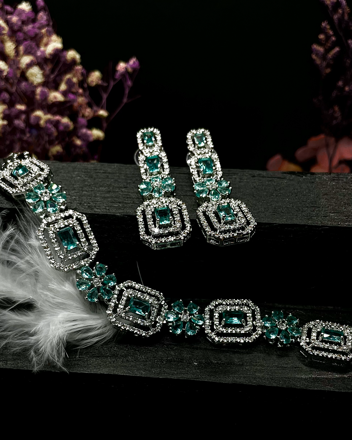 Emerald Elegance AD Necklace